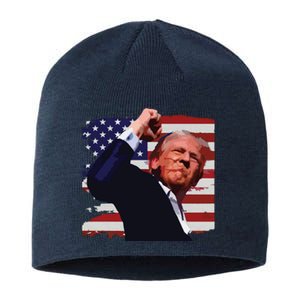 Trump Fist Pump Shot A Trump 2024 Trump For President Sustainable Beanie