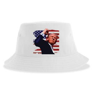 Trump Fist Pump Shot A Trump 2024 Trump For President Sustainable Bucket Hat