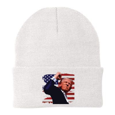 Trump Fist Pump Shot A Trump 2024 Trump For President Knit Cap Winter Beanie