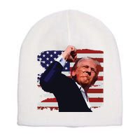 Trump Fist Pump Shot A Trump 2024 Trump For President Short Acrylic Beanie