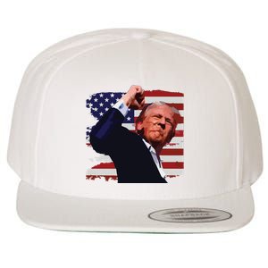 Trump Fist Pump Shot A Trump 2024 Trump For President Wool Snapback Cap