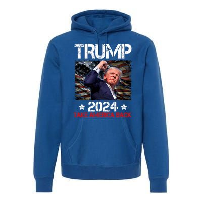 Trump Fist Pump Shot At Trump 2024 Trump Survives Rally Premium Hoodie