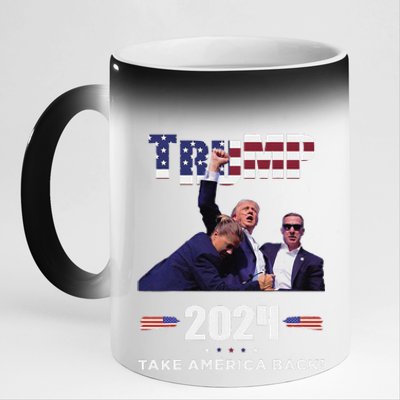 Trump Fist Pump Shot At Trump 2024 Trump Survives Rally 11oz Black Color Changing Mug