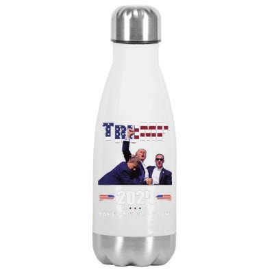 Trump Fist Pump Shot At Trump 2024 Trump Survives Rally Stainless Steel Insulated Water Bottle