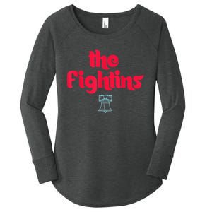 The Fightins Philly Philadelphia Baseball s Women's Perfect Tri Tunic Long Sleeve Shirt