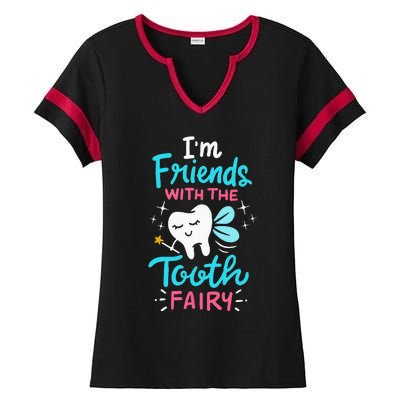 Tooth Fairy Pediatric Dentist Dental Assistant Hygienist Ladies Halftime Notch Neck Tee