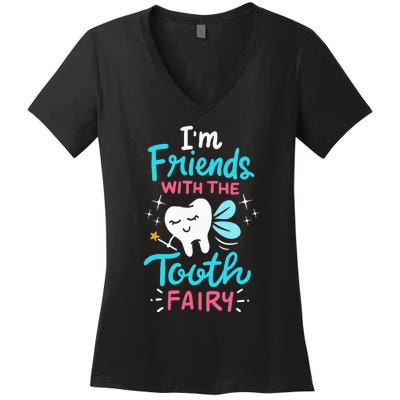 Tooth Fairy Pediatric Dentist Dental Assistant Hygienist Women's V-Neck T-Shirt