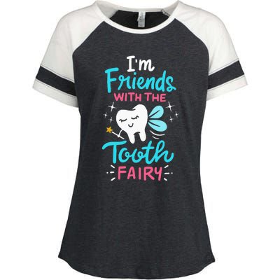 Tooth Fairy Pediatric Dentist Dental Assistant Hygienist Enza Ladies Jersey Colorblock Tee