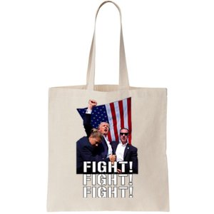 Trump Fist Pumped Fight Pray For Trump America Tote Bag