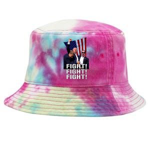 Trump Fist Pumped Fight Pray For Trump America Tie-Dyed Bucket Hat