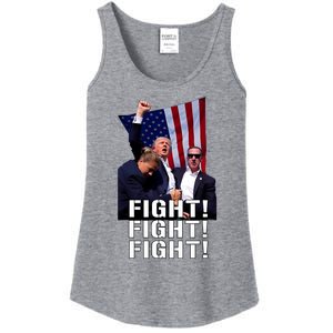 Trump Fist Pumped Fight Pray For Trump America Ladies Essential Tank