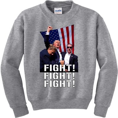 Trump Fist Pumped Fight Pray For Trump America Kids Sweatshirt