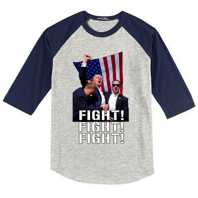 Trump Fist Pumped Fight Pray For Trump America Kids Colorblock Raglan Jersey