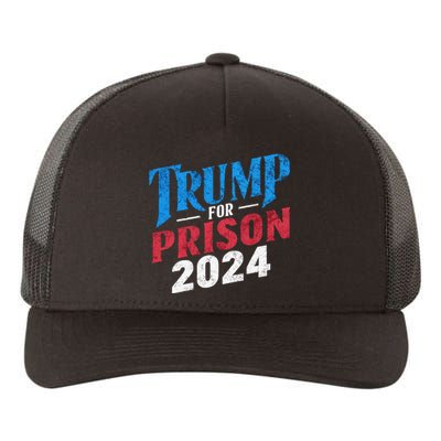 Trump For Prison 2024 Vintage Usa Flag Yupoong Adult 5-Panel Trucker Hat