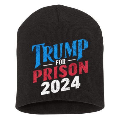 Trump For Prison 2024 Vintage Usa Flag Short Acrylic Beanie