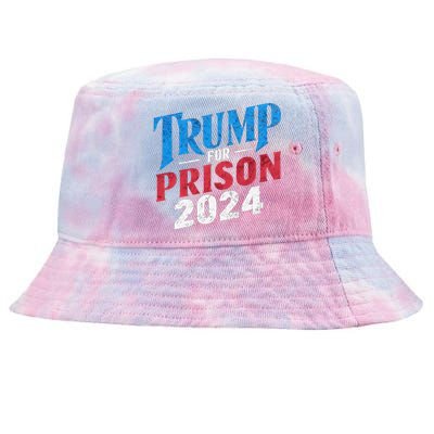 Trump For Prison 2024 Vintage Usa Flag Tie-Dyed Bucket Hat