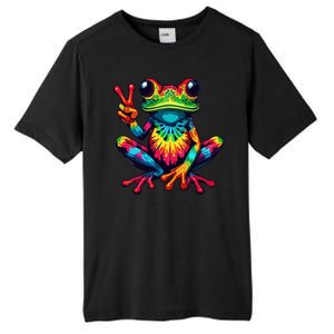 Tiedye Frog Peace Sign Hippie Tall Fusion ChromaSoft Performance T-Shirt