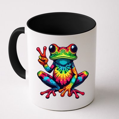Tiedye Frog Peace Sign Hippie Mug
