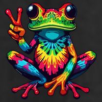 Tiedye Frog Peace Sign Hippie 11oz C Handle Ceramic Mug