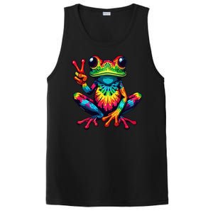 Tiedye Frog Peace Sign Hippie PosiCharge Competitor Tank