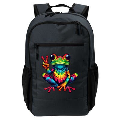 Tiedye Frog Peace Sign Hippie Daily Commute Backpack