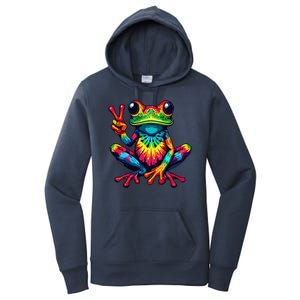 Tiedye Frog Peace Sign Hippie Women's Pullover Hoodie