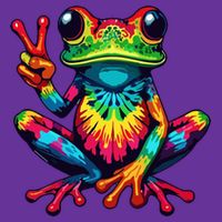Tiedye Frog Peace Sign Hippie Sweatshirt