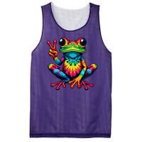 Tiedye Frog Peace Sign Hippie Mesh Reversible Basketball Jersey Tank