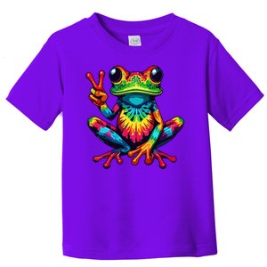 Tiedye Frog Peace Sign Hippie Toddler T-Shirt