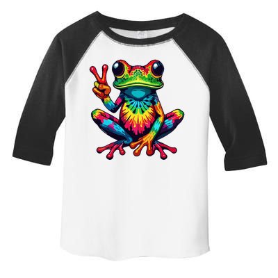 Tiedye Frog Peace Sign Hippie Toddler Fine Jersey T-Shirt