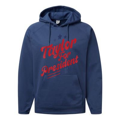 Taylor For President Gift Performance Fleece Hoodie