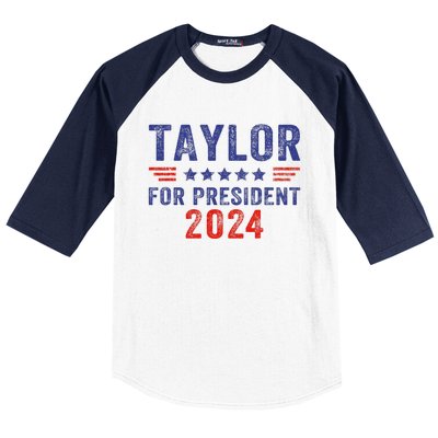 Taylor For President 2024 Baseball Sleeve Shirt