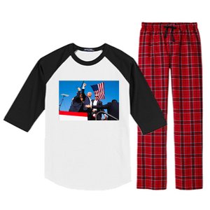 Trump Fist Pump Assassination Attempt Picture 2024 Raglan Sleeve Pajama Set