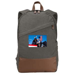 Trump Fist Pump Assassination Attempt Picture 2024 Cotton Canvas Backpack