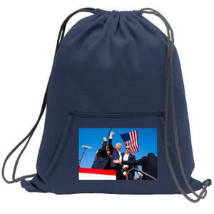 Trump Fist Pump Assassination Attempt Picture 2024 Sweatshirt Cinch Pack Bag