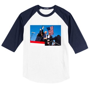 Trump Fist Pump Assassination Attempt Picture 2024 Baseball Sleeve Shirt