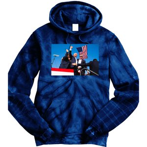 Trump Fist Pump Assassination Attempt Picture 2024 Tie Dye Hoodie