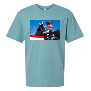 Trump Fist Pump Assassination Attempt Picture 2024 Sueded Cloud Jersey T-Shirt