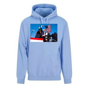 Trump Fist Pump Assassination Attempt Picture 2024 Unisex Surf Hoodie