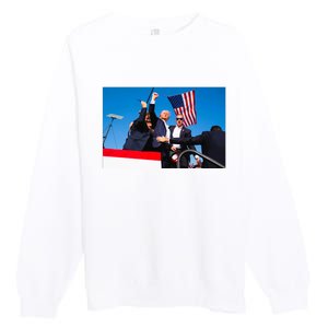 Trump Fist Pump Assassination Attempt Picture 2024 Premium Crewneck Sweatshirt