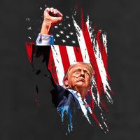 Trump Fist Pump Usa Flag Maga 7 Panel Mesh Trucker Snapback Hat