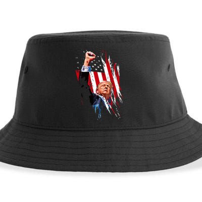 Trump Fist Pump Usa Flag Maga Sustainable Bucket Hat