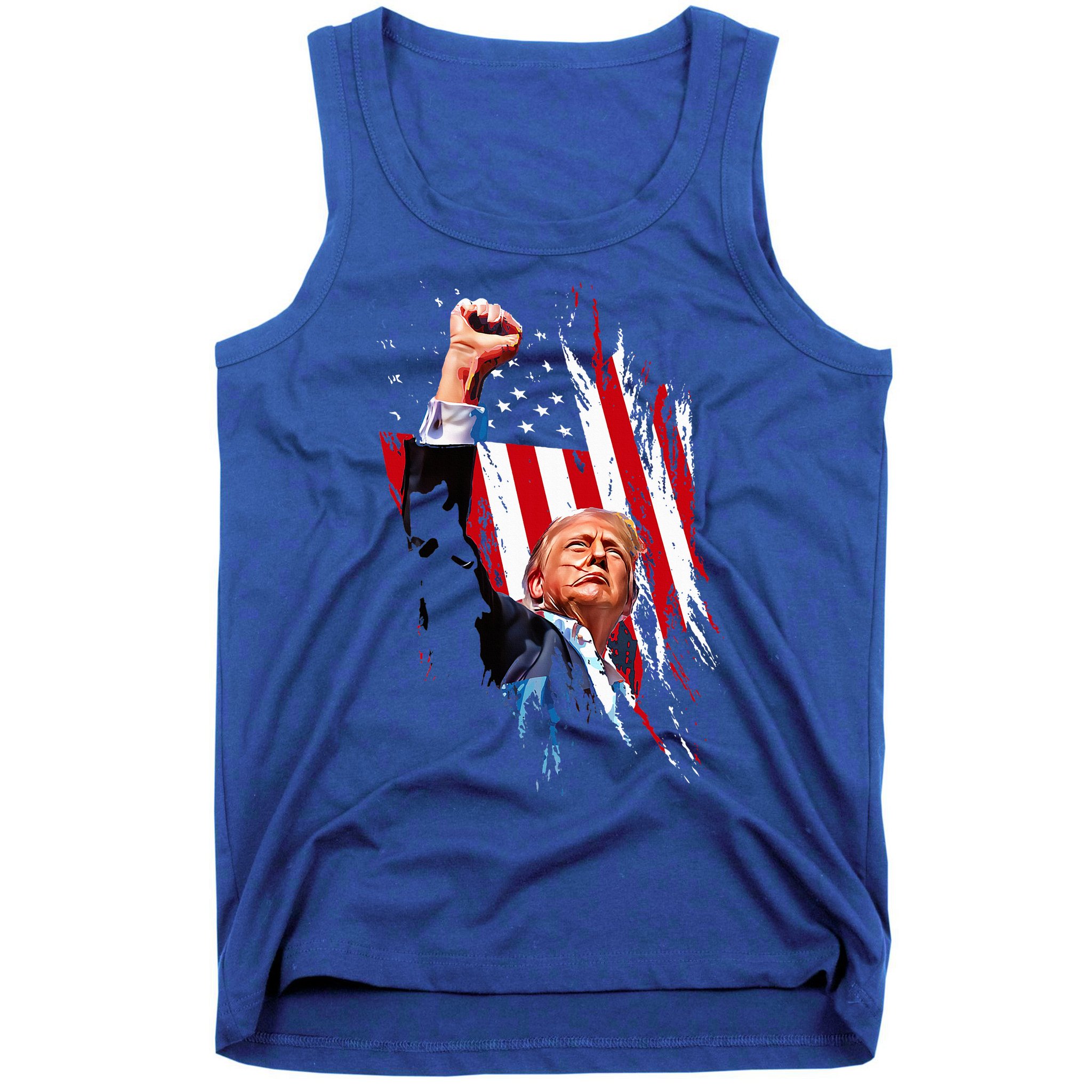 Trump Fist Pump Usa Flag Maga Tank Top