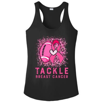 Tackle Football Pink Ribbon Breast Cancer Awareness Ladies PosiCharge Competitor Racerback Tank