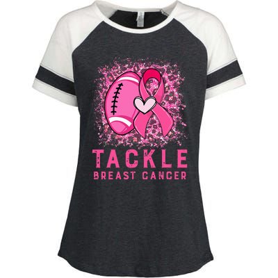 Tackle Football Pink Ribbon Breast Cancer Awareness Enza Ladies Jersey Colorblock Tee