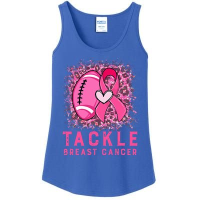 Tackle Football Pink Ribbon Breast Cancer Awareness Ladies Essential Tank