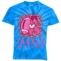 Tackle Football Pink Ribbon Breast Cancer Awareness Kids Tie-Dye T-Shirt