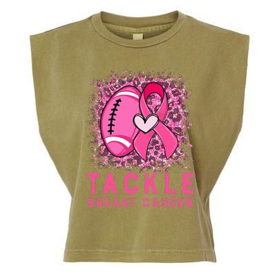 Tackle Football Pink Ribbon Breast Cancer Awareness Garment-Dyed Women's Muscle Tee