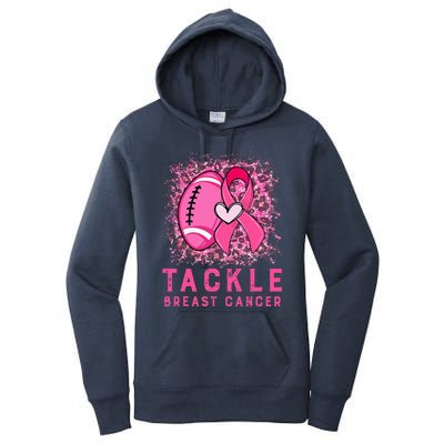 Tackle Football Pink Ribbon Breast Cancer Awareness Women's Pullover Hoodie