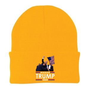 Trump Fist Pump Shot At Trump 2024 Trump Survives Rally Knit Cap Winter Beanie